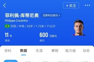 烫手山芋😩维拉再度尝试与32岁库蒂尼奥提前解约 身价仅剩600万